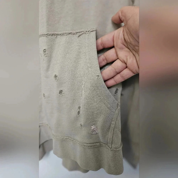 Kuwalla Lashes Distressed Grunge Hooded Sweatshirt Tan Sz Small Tan Nwt - Picture 7 of 14